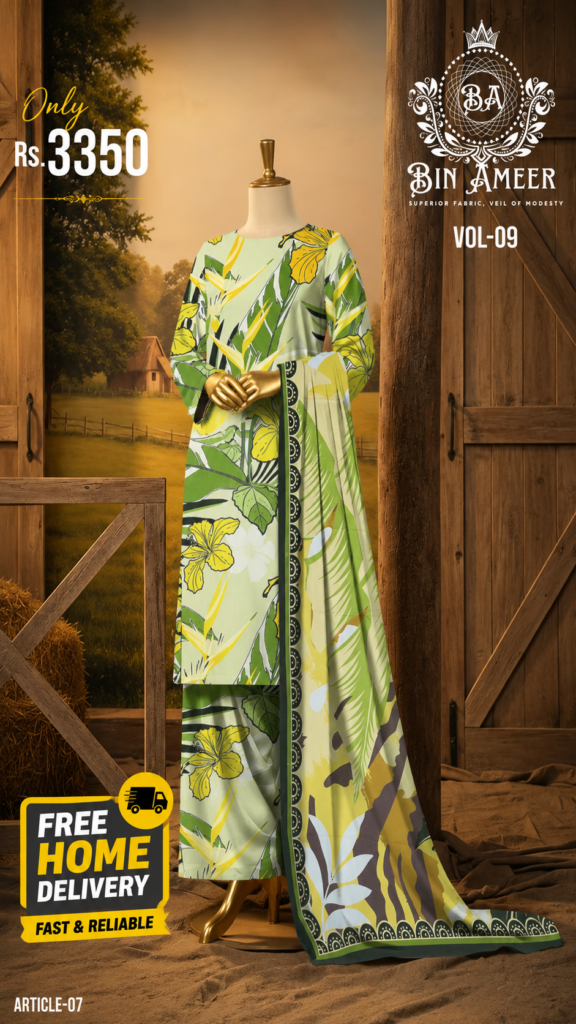 Bin Ameer Vol-09 3-Piece Printed Suit
