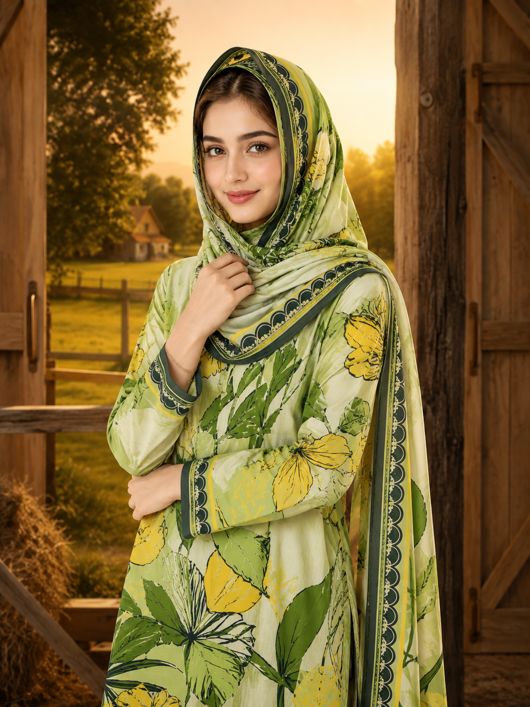 Bin Ameer Vol-09 3-Piece Printed Suit - Image 2