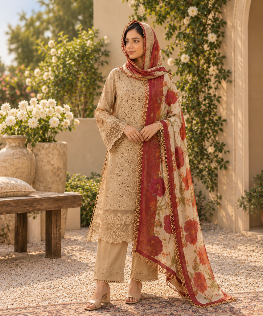 Zainab Chottani Chikankari Luxury Unstitched 3 Piece Suit