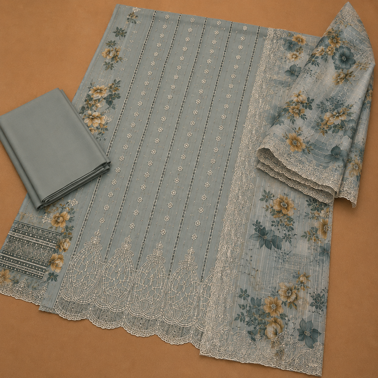 Gulkari Premium Embroidered 3-Piece Lawn Suit - Image 2