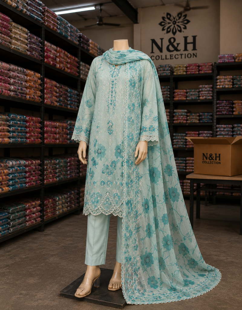Lamisah Premium Unstitched 3-Piece Lawn Suit