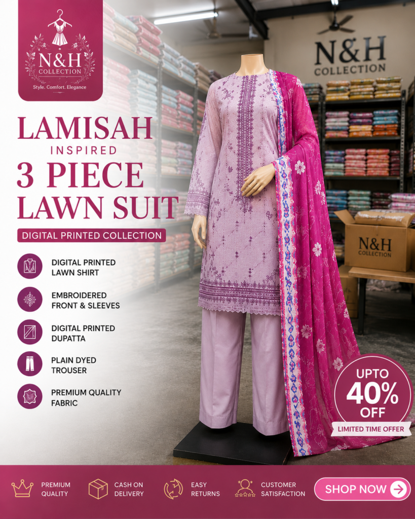 Lamisah Inspired 3 Piece Lawn Suit