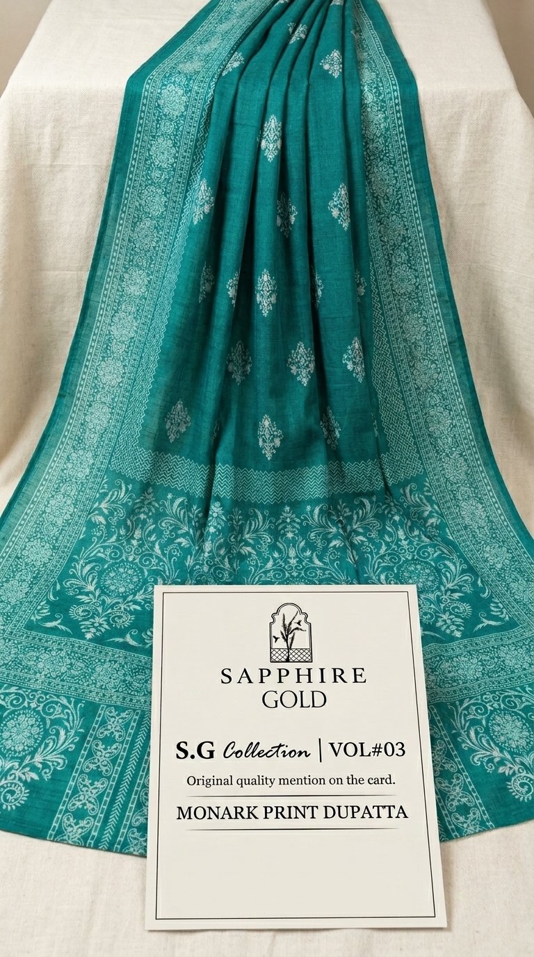 Sapphire Gold – S.G Collection | 3-Piece Embroidered Suit - Image 3