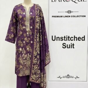 Premium Linen 3-Piece Suit – Purple